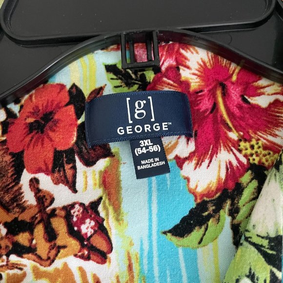 George tropical shirt hibiscus/Hola girl pattern - Picture 2 of 2